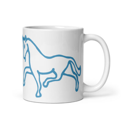 Blue Unicorn White glossy mug